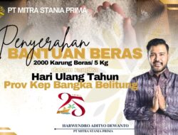 Semarak HUT Babel Ke-25, PT MSP Bagikan 2000 Karung Beras