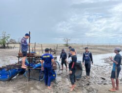 Tim Gabungan Polres Belitung Tertibkan Tambang Timah Ilegal Di Perairan Laut Dusun Ulim Membalong